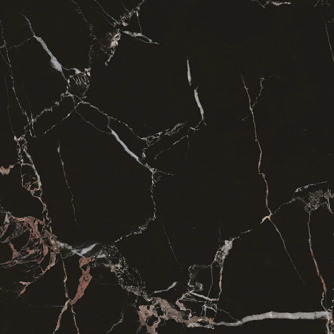 Black and copper marble effect
